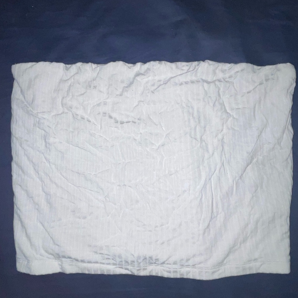 American Eagle White Ribbed Tube Top (XL)